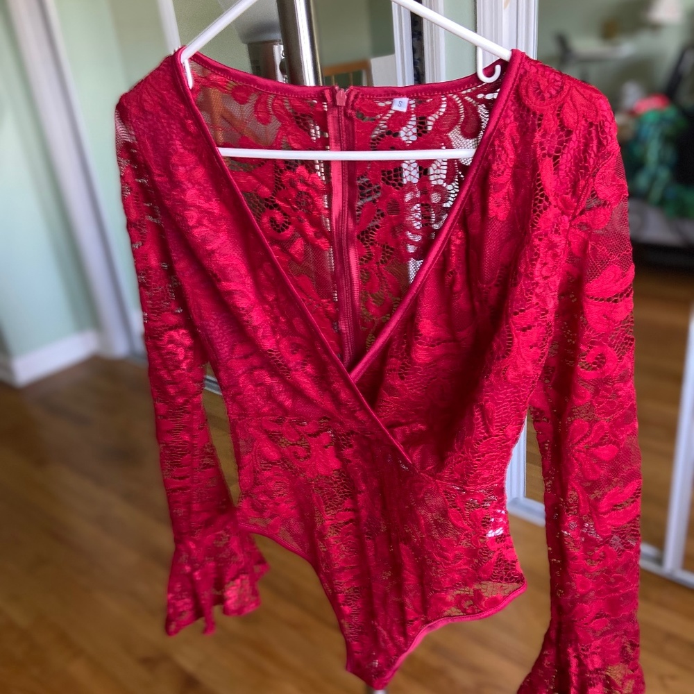 Sexy lace bodysuit, S (stretchable)  ($25)